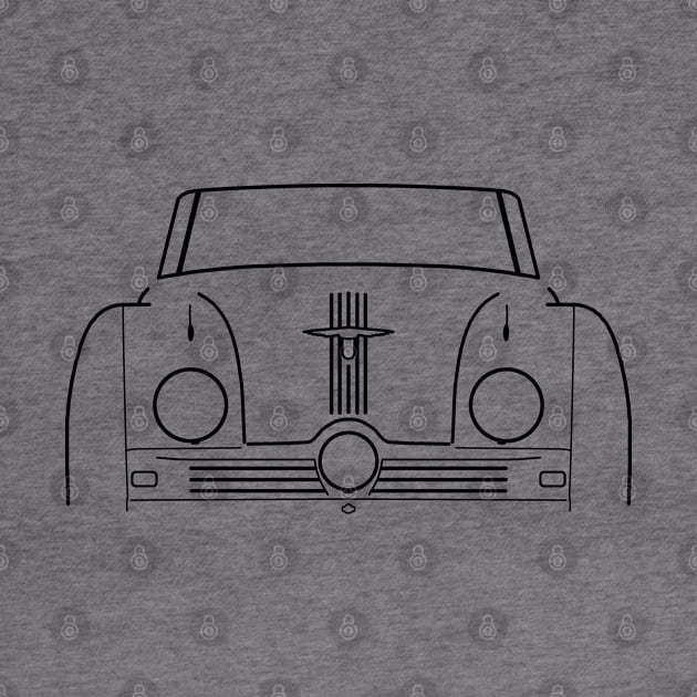 Austin A90 Atlantic classic 1940s British car black outline graphic by soitwouldseem